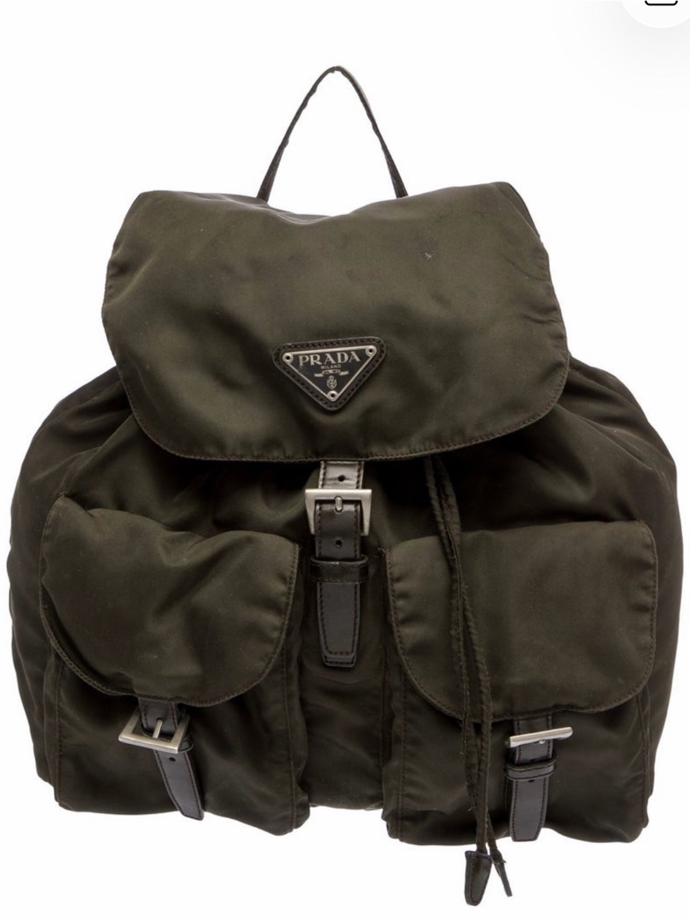 Prada Olive Green Nylon Backpack - Designer Bag